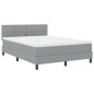 vidaXL Letto con Rete a Molle con Materasso Grigio Chiaro 160x200 cm Tessuto