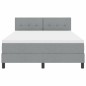vidaXL Letto con Rete a Molle con Materasso Grigio Chiaro 160x200 cm Tessuto
