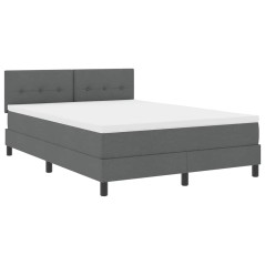 vidaXL Letto a molle con materasso grigio scuro 160x200 cm in tessuto