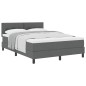 vidaXL Letto a molle con materasso grigio scuro 160x200 cm in tessuto