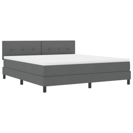 vidaXL Letto con Box Spring e Materasso Grigio Scuro 180x200 cm Tessuto