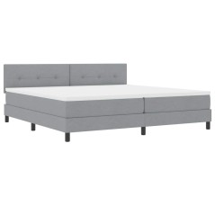 vidaXL Letto con Box Spring e Materasso Grigio Chiaro 200x200 cm Tessuto