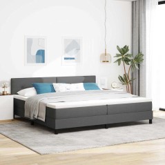 vidaXL Letto Box Spring con Materasso Grigio Scuro 200x200 cm Tessuto