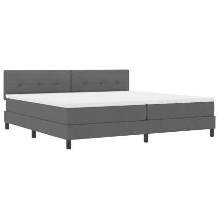 vidaXL Letto Box Spring con Materasso Grigio Scuro 200x200 cm Tessuto