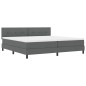 vidaXL Letto Box Spring con Materasso Grigio Scuro 200x200 cm Tessuto vidaXL Letto Box Spring con Materasso Grigio Scuro 200x200 cm Tessuto