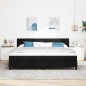 vidaXL Letto a Molla con Materasso Nero 200x200 cm Tessuto