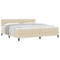 vidaXL Letto con rete e materasso crema 200x200 cm tessuto