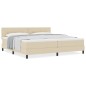 vidaXL Letto con rete e materasso crema 200x200 cm tessuto