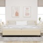 vidaXL Letto con rete e materasso crema 200x200 cm tessuto