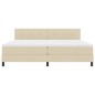 vidaXL Letto con rete e materasso crema 200x200 cm tessuto