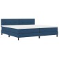 vidaXL Letto a molla con materasso blu 200x200 cm in tessuto