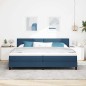 vidaXL Letto a molla con materasso blu 200x200 cm in tessuto