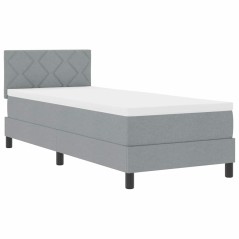 vidaXL Letto a Molle con Materasso Grigio Chiaro 80x200 cm Tessuto