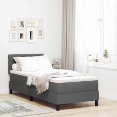 vidaXL Letto Box Spring con Materasso Grigio Scuro 80x200 cm Tessuto