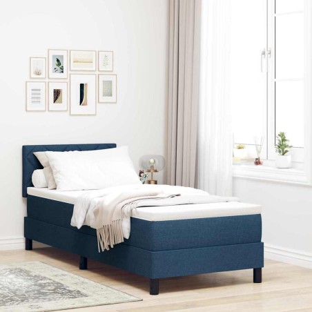 vidaXL letto a box con materasso blu 80x200 cm in tessuto