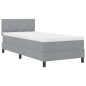 vidaXL Letto a Molle con Materasso Grigio Chiaro 90x190 cm Tessuto vidaXL Letto a Molle con Materasso Grigio Chiaro 90x190 cm Tessuto