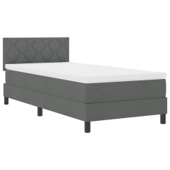 vidaXL Letto a Molle con Materasso Grigio Scuro 90x190 cm Tessuto