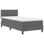 vidaXL Letto a Molle con Materasso Grigio Scuro 90x190 cm Tessuto vidaXL Letto a Molle con Materasso Grigio Scuro 90x190 cm Tessuto