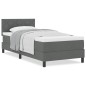 vidaXL Letto a Molle con Materasso Grigio Scuro 90x190 cm Tessuto vidaXL Letto a Molle con Materasso Grigio Scuro 90x190 cm Tessuto