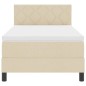 vidaXL Letto con Rete con Materasso Crema 90x200 cm Tessuto vidaXL Letto con Rete con Materasso Crema 90x200 cm Tessuto
