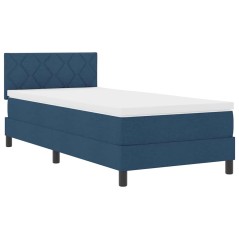 vidaXL Letto a Molletta con Materasso Blu 100x200 cm Tessuto