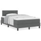 vidaXL Letto con rete a molle con materasso grigio scuro 120x190 cm in tessuto