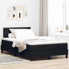 vidaXL Letto con rete a molle in nero 120x190 cm tessuto