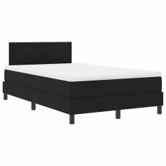 vidaXL Letto con rete a molle in nero 120x190 cm tessuto