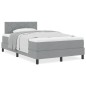 vidaXL Letto a molle box con materasso grigio chiaro 120x200 cm tessuto