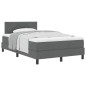 vidaXL Letto a molle con materasso grigio scuro 120x200 cm in tessuto