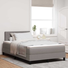 vidaXL Letto Box Spring con Materasso Taupe 120x200 cm Tessuto