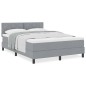 vidaXL Letto a Box Spring con Materasso Grigio Chiaro 140x190 cm Tessuto