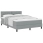 vidaXL Letto con Rete a Molle e Materasso Grigio Chiaro 140x200 cm Foderato
