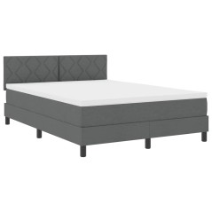 vidaXL Letto Box Spring con Materasso Grigio Scuro 140x200 cm Tessuto