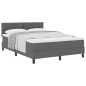 vidaXL Letto Box Spring con Materasso Grigio Scuro 140x200 cm Tessuto vidaXL Letto Box Spring con Materasso Grigio Scuro 140x200 cm Tessuto
