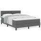 vidaXL Letto Box Spring con Materasso Grigio Scuro 140x200 cm Tessuto vidaXL Letto Box Spring con Materasso Grigio Scuro 140x200 cm Tessuto