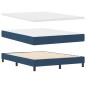 vidaXL Struttura Letto con Materasso Blu Scuro Tessuto 140 x 200 cm vidaXL Struttura Letto con Materasso Blu Scuro Tessuto 140 x 200 cm
