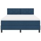vidaXL Struttura Letto con Materasso Blu Scuro Tessuto 140 x 200 cm vidaXL Struttura Letto con Materasso Blu Scuro Tessuto 140 x 200 cm