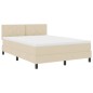 vidaXL Letto Box Spring con Materasso Crema 160x200 cm Tessuto