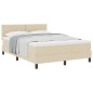 vidaXL Letto Box Spring con Materasso Crema 160x200 cm Tessuto