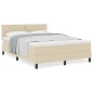 vidaXL Letto Box Spring con Materasso Crema 160x200 cm Tessuto