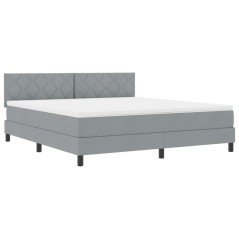 vidaXL Letto a Box con Materasso Grigio Chiaro 180x200 cm Tessuto