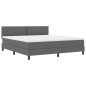 vidaXL Letto con Box Spring e materasso grigio scuro 180x200 cm tessuto vidaXL Letto con Box Spring e materasso grigio scuro 180x200 cm tessuto