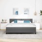 vidaXL Letto con Box Spring e materasso grigio scuro 180x200 cm tessuto vidaXL Letto con Box Spring e materasso grigio scuro 180x200 cm tessuto