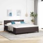 vidaXL Letto a Molle con Materasso Marrone Scuro 180x200 cm Tessuto