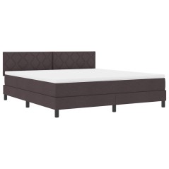 vidaXL Letto a Molle con Materasso Marrone Scuro 180x200 cm Tessuto