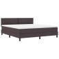 vidaXL Letto a Molle con Materasso Marrone Scuro 180x200 cm Tessuto