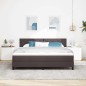 vidaXL Letto a Molle con Materasso Marrone Scuro 180x200 cm Tessuto