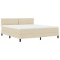 vidaXL Letto a Box Spring con Materasso Crema 180x200 cm Tessuto