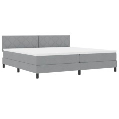 vidaXL Letto Box Spring con Materasso Grigio Chiaro 200x200 cm Tessuto